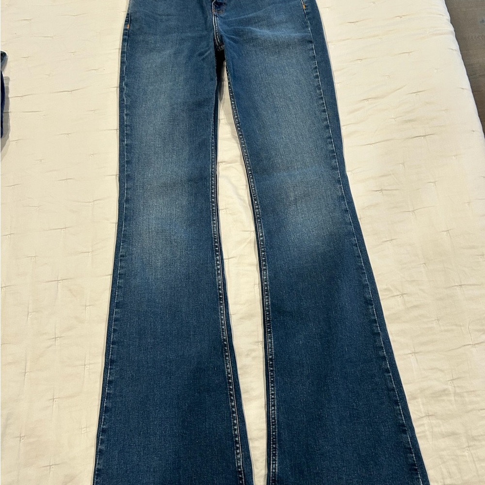 Classic Bootcut Women's Jeans with Pocket Flower Patchwork